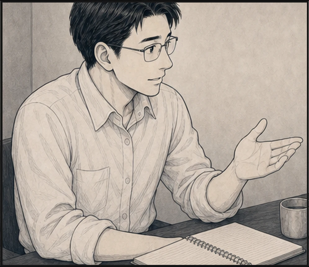 亜希と父が、工事になる前の相談について話す・コマ3