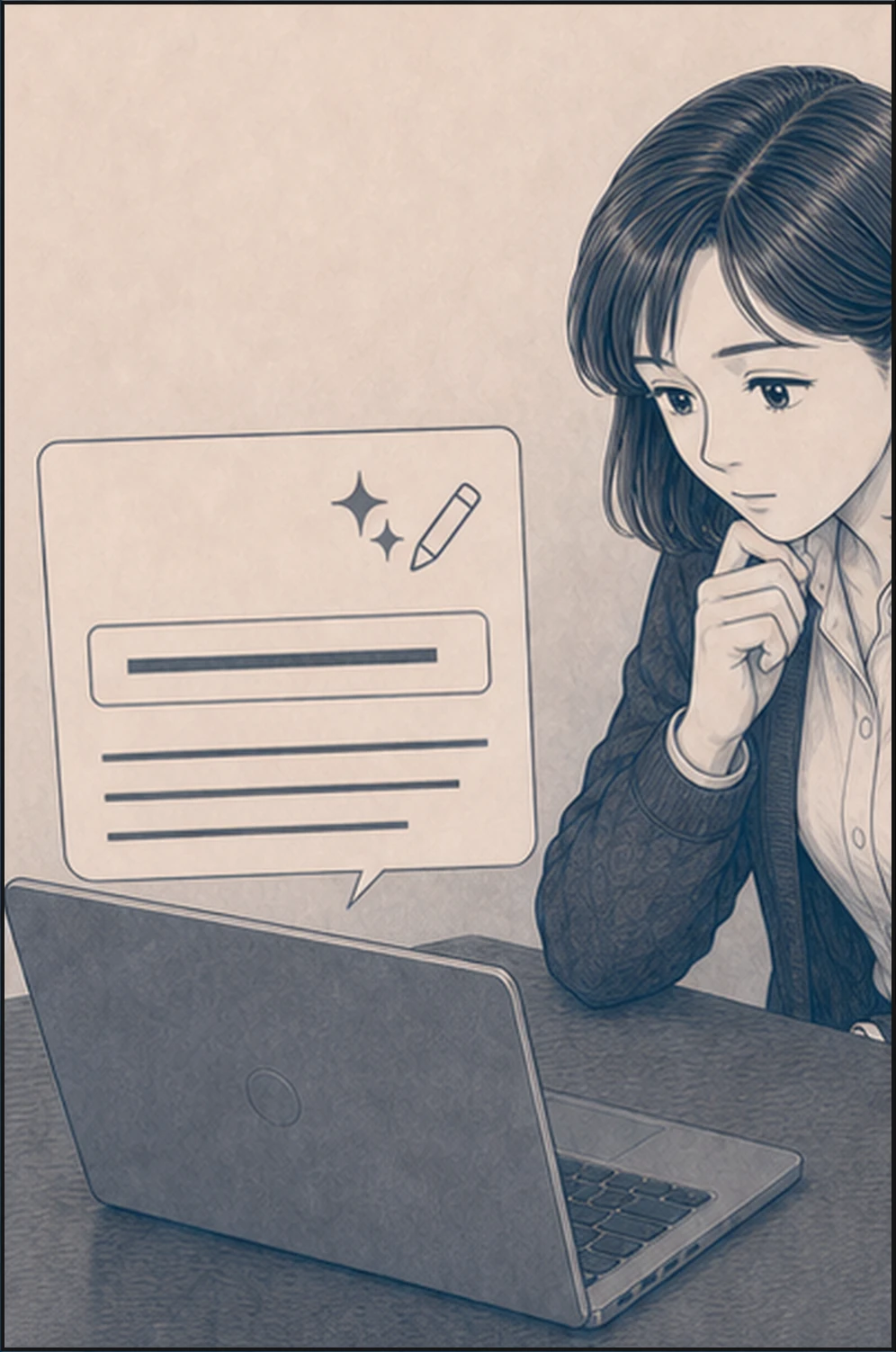 亜希がAIの返信案を整え、誠へ電話をかける・コマ1